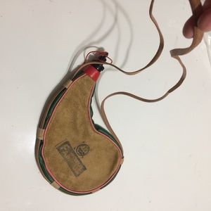 🎉SOLD! 🎉Antique leather flask 60s 70s kitsch vtg